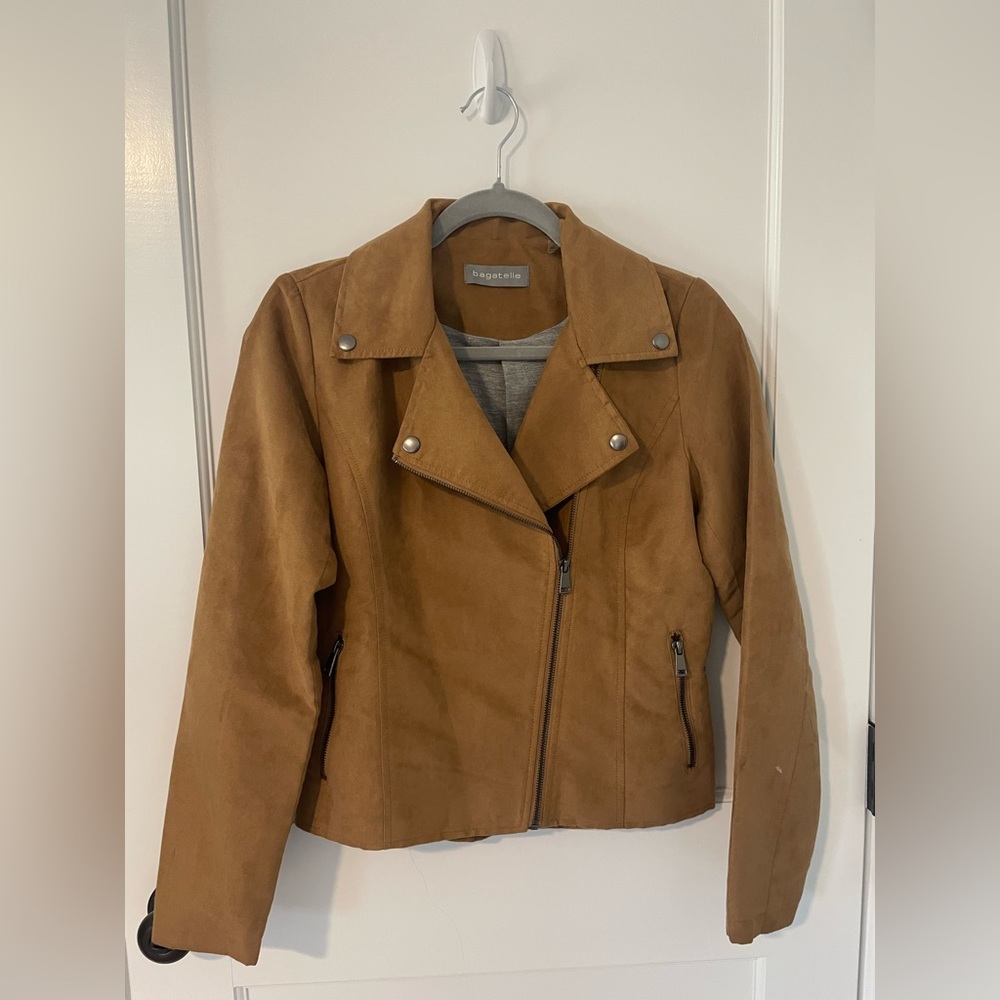 Suede-like Moto Jacket